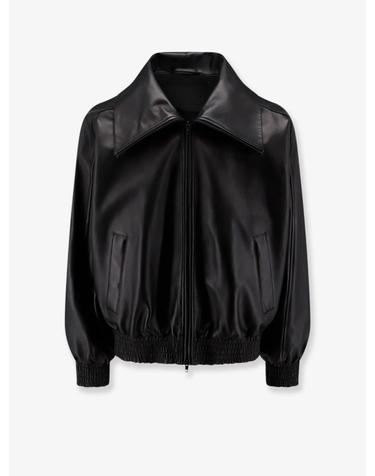 [해외직구][N85]발렌시아가 A009GE 남성 자켓 블레이저 코트 패딩 BALENCIAGA Leather jacket with Logo detail