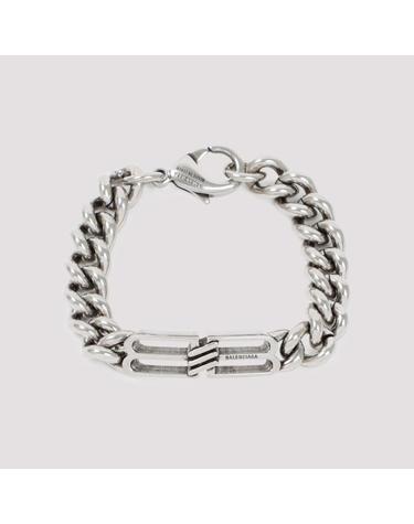 [해외직구][D14]발렌시아가 718493TZ99I 0911 ANTIQUE SILVE 남성 팔찌 브레이슬릿 목걸이 악세사리 Balenciaga BB Icon Gourmet Bracelet