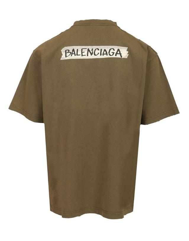 발렌시아가 [해외직구][A94]발렌시아가 764235TTVL62840 남성 티셔츠 민소매 상의 BALENCIAGA BALENCIAGA Masking Tape T Shirt 착용컷