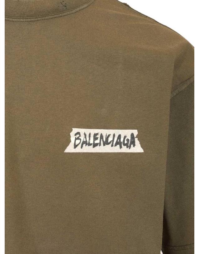 발렌시아가 [해외직구][A94]발렌시아가 764235TTVL62840 남성 티셔츠 민소매 상의 BALENCIAGA BALENCIAGA Masking Tape T Shirt 착용컷