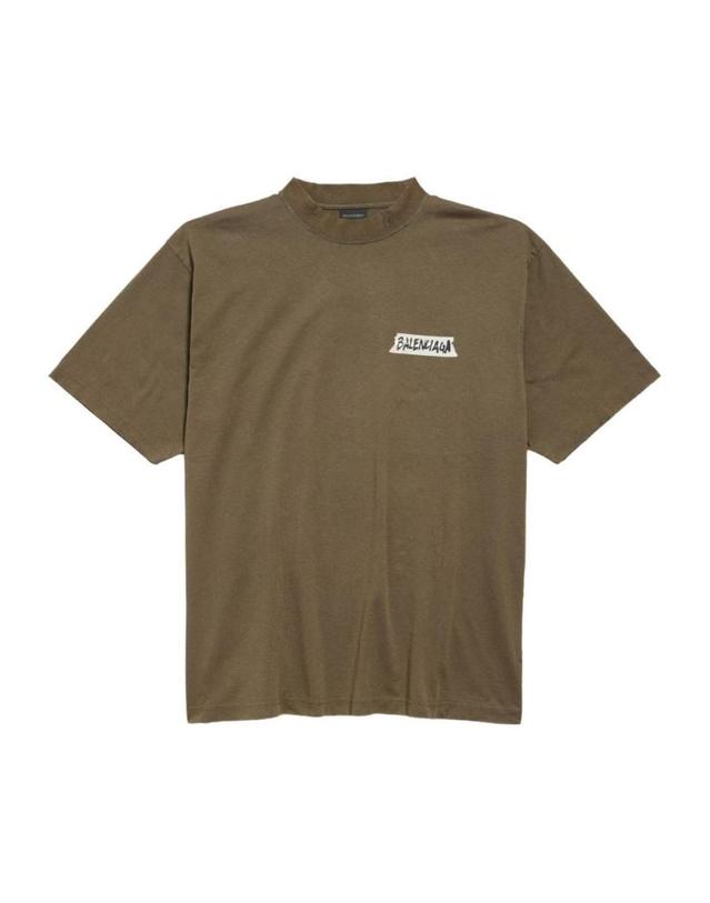 발렌시아가 [해외직구][A94]발렌시아가 764235TTVL62840 남성 티셔츠 민소매 상의 BALENCIAGA BALENCIAGA Masking Tape T Shirt 착용컷