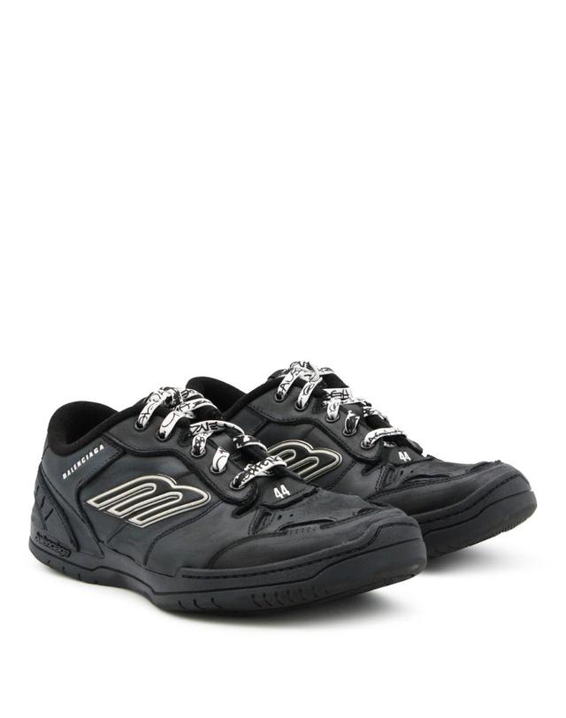 발렌시아가 [해외직구][Q11]발렌시아가 841765WCURB1000 남성 스니커즈 BLACK LEATHER HAMPTONS WORN OUT SNEAKERS 착용컷