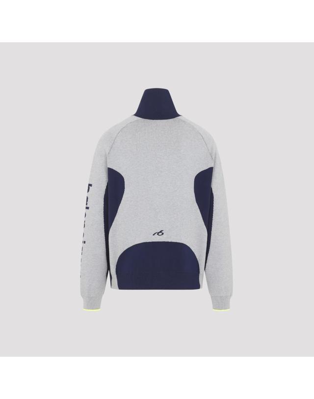 발렌시아가 [해외직구][D14]발렌시아가 A000GVT3459 1223 GREY NAVY 남성 니트 스웨터 가디건 Balenciaga Knitted Zip Up Cardigan 착용컷