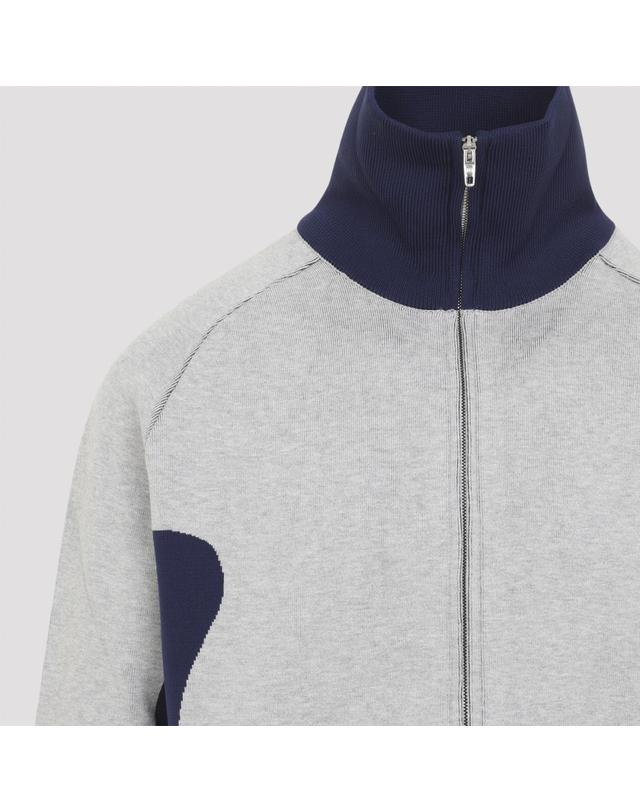 발렌시아가 [해외직구][D14]발렌시아가 A000GVT3459 1223 GREY NAVY 남성 니트 스웨터 가디건 Balenciaga Knitted Zip Up Cardigan 착용컷