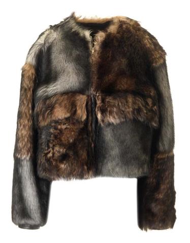 [해외직구][A94]DURAZZI MILANO FW24LO02 049AGEGR01 여성 가죽자켓 바이커자켓 DURAZZI MILANO DURAZZI MILANO Crewneck Fur Coat