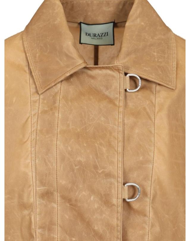 두라찌 [해외직구][A94]DURAZZI MILANO SS25O03 065 CERBR04 여성 코트 아우터 DURAZZI MILANO DURAZZI MILANO Leather Effect Raincoat 착용컷