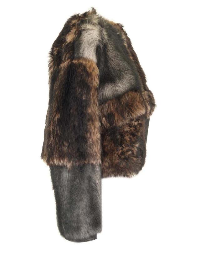 두라찌 [해외직구][A94]DURAZZI MILANO FW24LO02 049AGEGR01 여성 가죽자켓 바이커자켓 DURAZZI MILANO DURAZZI MILANO Crewneck Fur Coat 착용컷