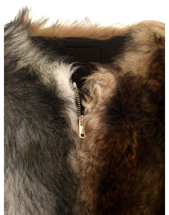 두라찌 [해외직구][A94]DURAZZI MILANO FW24LO02 049AGEGR01 여성 가죽자켓 바이커자켓 DURAZZI MILANO DURAZZI MILANO Crewneck Fur Coat 착용컷