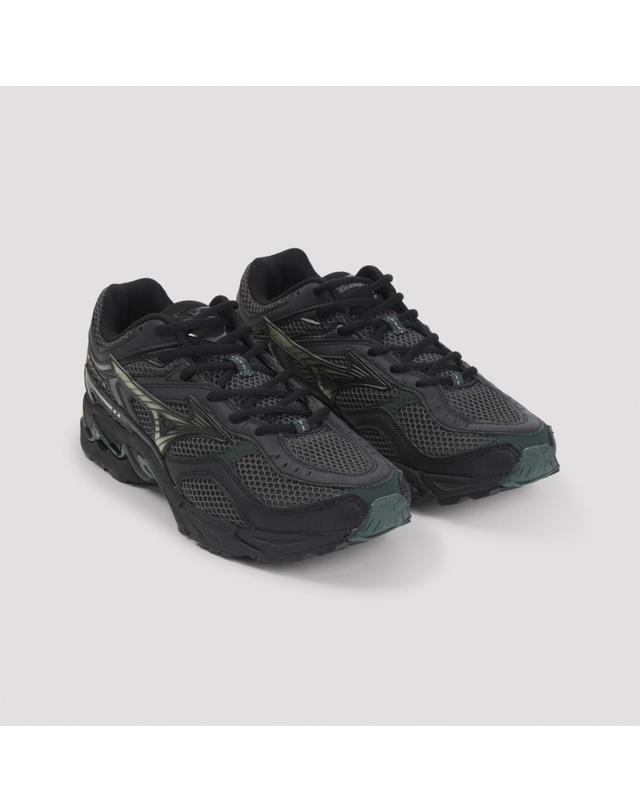 미즈노 [해외직구][D14]MIZUNO D1GA260B 01 BLACK OUSTERN GREEN 남성 스니커즈 슬립온 Mizuno Wave Mustang Lg Sport Sneakers 착용컷