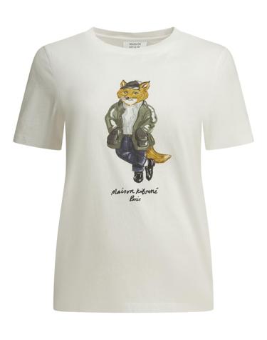 [해외직구][V90]메종 키츠네 MRWJT11KJ7026P100 여성 티셔츠 상의 Weekend Fox Crew Neck T Shirt