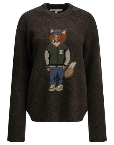 [해외직구][V90]메종 키츠네 MRMKJ02KT12410553 여성 니트 스웨터 가디건 Dressed Fox Crew Neck Sweater