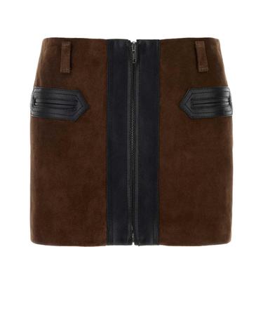 [해외직구][X45]마르니 GOMX0848QUULV894 00M72 여성 스커트 치마 롱 미디 미니스커트 Brown suede mini skirt