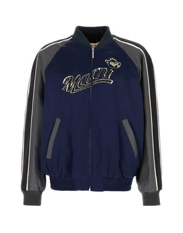 [해외직구][X45]마르니 JUMU0193QSTV792 00B94 남성 블레이저 봄버 캐주얼자켓 Navy blue satin bomber jacket