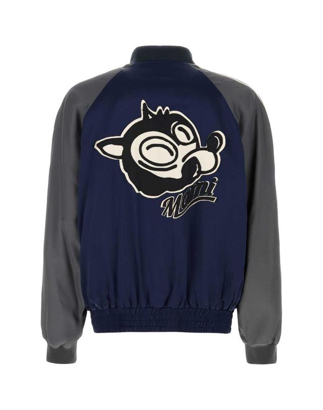 마르니 [해외직구][X45]마르니 JUMU0193QSTV792 00B94 남성 블레이저 봄버 캐주얼자켓 Navy blue satin bomber jacket 착용컷
