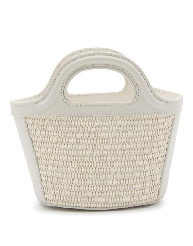 마르니 [해외직구][B47]마르니 BMMP0067Q0P386000W12 여성 탑핸들백 토트백 WHITE CANVAS AND LEATHER TROPICALIA MINI TOP HANDLE BAG 착용컷