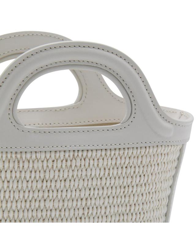 마르니 [해외직구][B47]마르니 BMMP0067Q0P386000W12 여성 탑핸들백 토트백 WHITE CANVAS AND LEATHER TROPICALIA MINI TOP HANDLE BAG 착용컷
