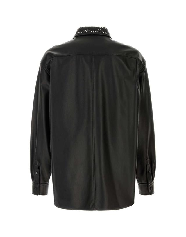 마르니 [해외직구][X45]마르니 CUMY0394X0ULA772 00N99 남성 셔츠 남방 긴팔 반팔 Black leather shirt 착용컷