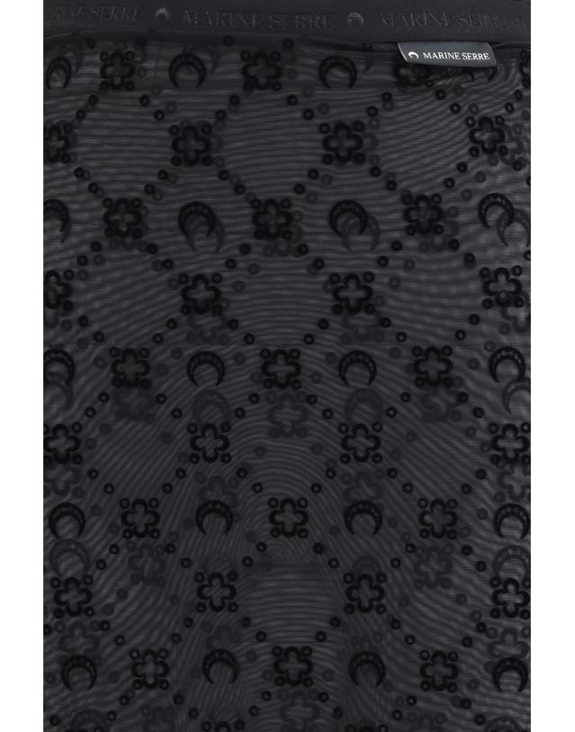 마린세르 [해외직구][K68]마린세르 WSK134ACJER0005 BK99 여성 스커트 치마 롱 미디 미니스커트 Moonogram Mesh Flock Pant Skirt 착용컷