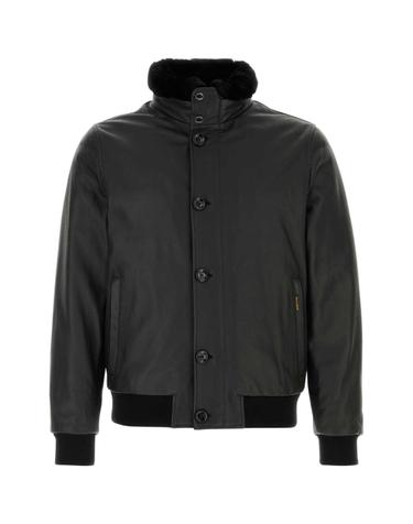 [해외직구][X45]MOORER CLEROSP1 NERO 남성 블레이저 봄버 캐주얼자켓 Black leather Cleros bomber jacket