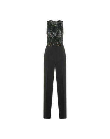 [해외직구][S27]ELISABETTA FRANCHI TU06662E2110 여성 점프수트 바디수트 오버롤 수트 셋업 로고 BLACK JUMPSUIT