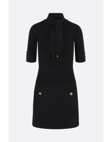 [해외직구][E32]ELISABETTA FRANCHI AM04S66E2110 여성 원피스 ELISABETTA FRANCHI Mini dress in knit fabric with jewel buttons