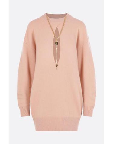 [해외직구][E32]ELISABETTA FRANCHI AM23T66E2EA1 여성 원피스 ELISABETTA FRANCHI knit mini dress with chain detail