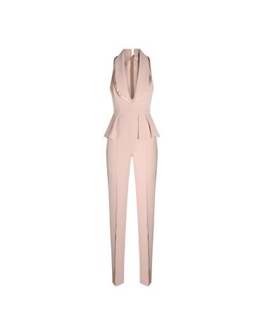 [해외직구][S27]ELISABETTA FRANCHI TU06666E2EA1 여성 점프수트 바디수트 오버롤 수트 셋업 로고 NUDE STRETCH JUMPSUIT