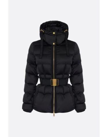 [해외직구][E32]ELISABETTA FRANCHI PI92D66E2110 여성 자켓 코트 데님 가죽 블레이저 재킷 로고 라이더 ELISABETTA FRANCHI Down jacket in voile fabric