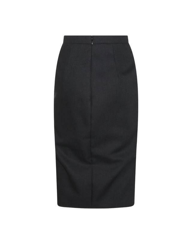 엘리자베타프랑키 엘리자베타 프란키 [해외직구][S27]ELISABETTA FRANCHI GO25467E2110 여성 스커트 치마 롱스커트 미디스커트 숏스커트 미니스커트 로고 BLACK WOOL PENCIL SKIRT 착용컷