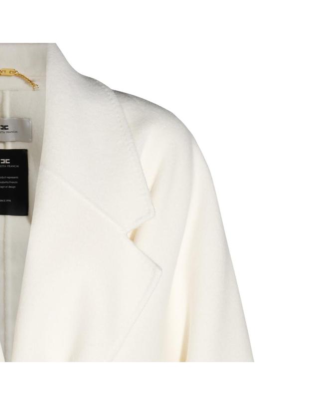 엘리자베타프랑키 엘리자베타 프란키 [해외직구][Q11]ELISABETTA FRANCHI CP01D66E2193 여성 코트 IVORY WOOL LONG COAT 착용컷