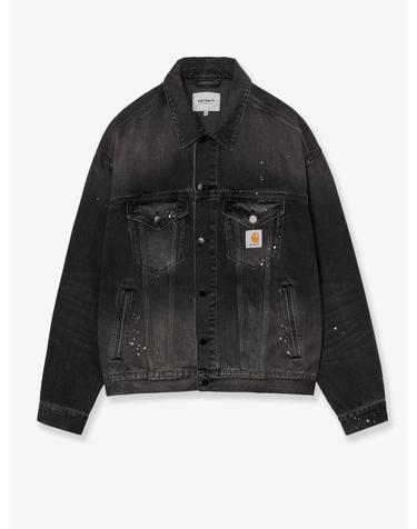 [해외직구][N85]칼하트 I033352 남성 자켓 블레이저 코트 패딩 CARHARTT WIP Black denim jacket with a distressed effect