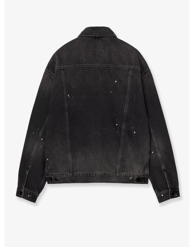칼하트 윕 [해외직구][N85]칼하트 I033352 남성 자켓 블레이저 코트 패딩 CARHARTT WIP Black denim jacket with a distressed effect 착용컷