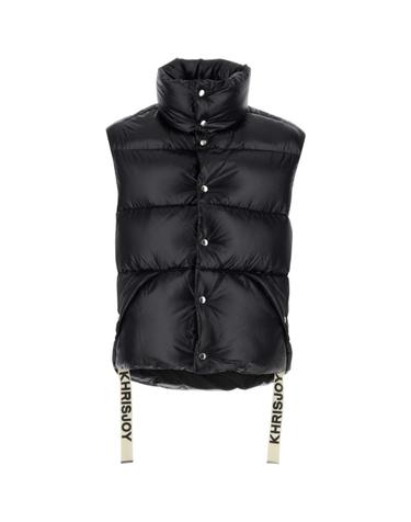 [해외직구][X45]KHRISJOY EFPM049NYL BK01 남성 다운자켓 패딩 파카 잠바 Black nylon sleeveless Puff Shiny down jacket