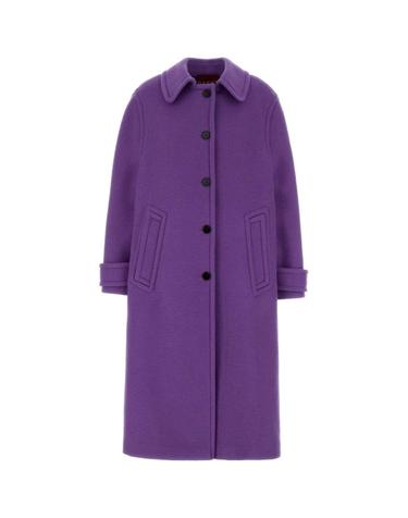 [해외직구][X45]구찌 840075Z8B4W 5007 여성 코트 하프 롱 트렌치 오버코트 코트자켓 Purple wool blend coat