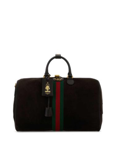 [해외직구][X45]구찌 834460AAE1D 2041 여성 캐리어 여행가방 더플백 위켄드백 Dark brown suede medium Gucci Savoy travel bag