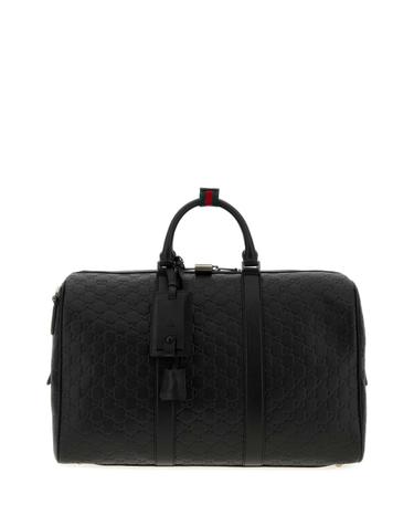 [해외직구][X45]구찌 850220AAFOM 1053 남성 러기지백 캐리어 위켄드백 더플백 Black leather Emblem travel bag