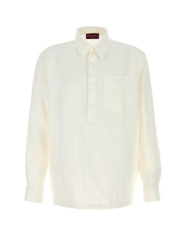 [해외직구][X45]구찌 833862Z7ARF 9011 남성 셔츠 남방 긴팔 반팔 White linen polo shirt