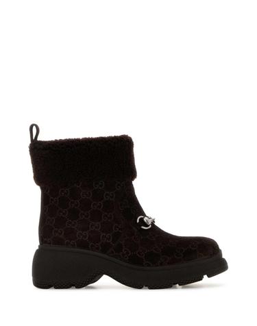 [해외직구][X45]구찌 836570AAE25 2042 여성 앵클부츠 미들 롱부츠 니하이부츠 Dark brown suede ankle boots