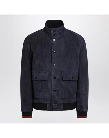 [해외직구][T56]구찌 854268XNBB5 Blue 남성 가죽자켓 바이커자켓