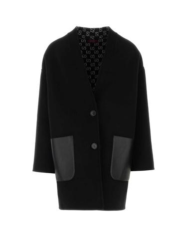 [해외직구][X45]구찌 846744ZAQW0 1070 여성 코트 하프 롱 트렌치 오버코트 코트자켓 Black wool blend reversible coat