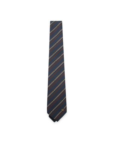 [해외직구][Q11]구찌 8741144E0094174 남성 넥타이 NAVY SILK STRIPED TIE