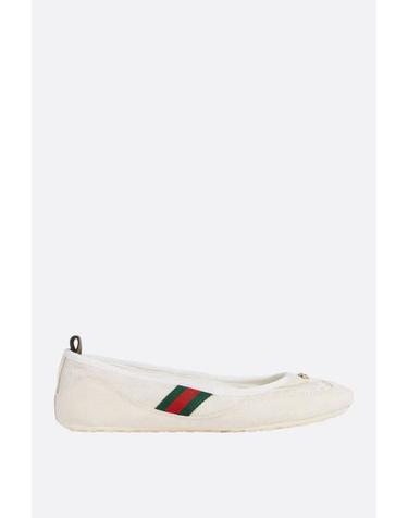 [해외직구][E32]구찌 857964AAF2D9164 여성 플랫슈즈 발레리나 메리제인슈즈 구두 신발 GUCCI Gucci Shift ballerinas in GG canvas and suede
