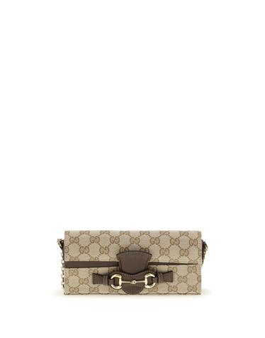 [해외직구][K68]구찌 A006YUFAGH8 9651 여성 반지갑 장지갑 카드지갑 GG Fabric chain Wallet with Horsebit