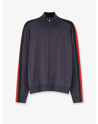 [해외직구][N85]구찌 A006L3 남성 니트 스웨터 가디건 GUCCI Fine wool cardigan with full zip and Web stripe