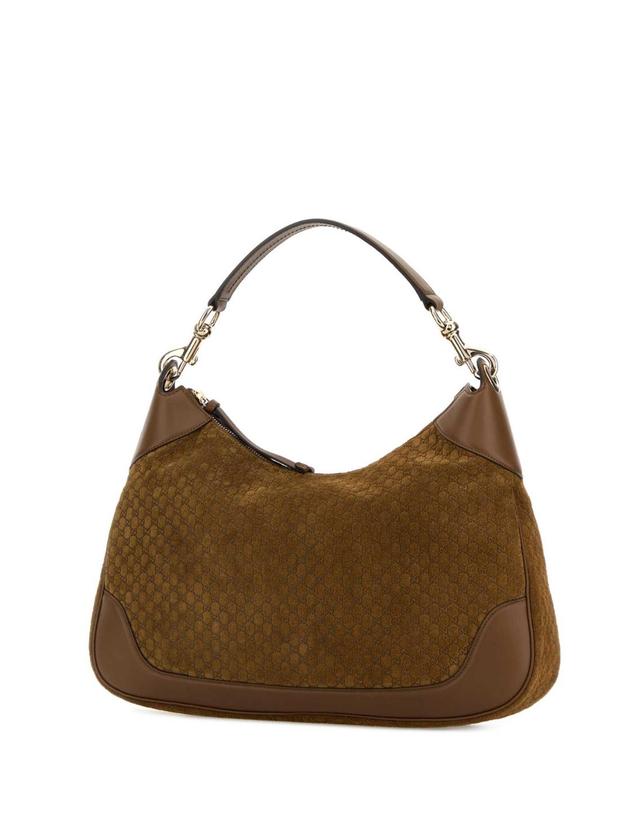 구찌 [해외직구][X45]구찌 855251AAEE7 2118 여성 토트백 쇼퍼백 탑핸들백 핸드백 Brown suede medium Gucci B shoulder bag 착용컷