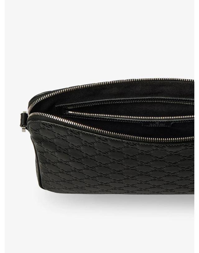 구찌 [해외직구][N85]구찌 850214 남성 벨트백 힙색 범백 GUCCI GG Emblem leather crossbody bag 착용컷
