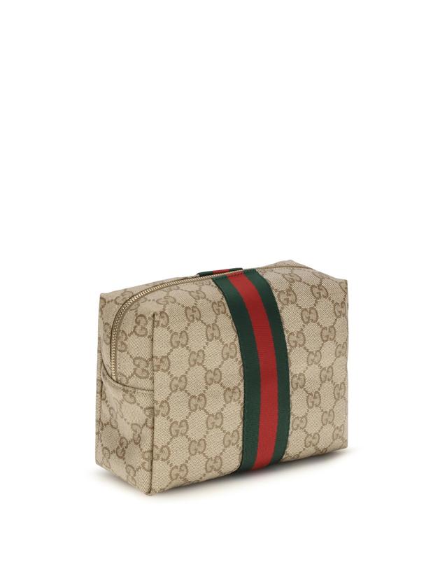 구찌 [해외직구][K68]구찌 876051FAF8R 8547 여성 클러치 파우치 뷰티케이스 Medium Beauty Case with Web stripe 착용컷