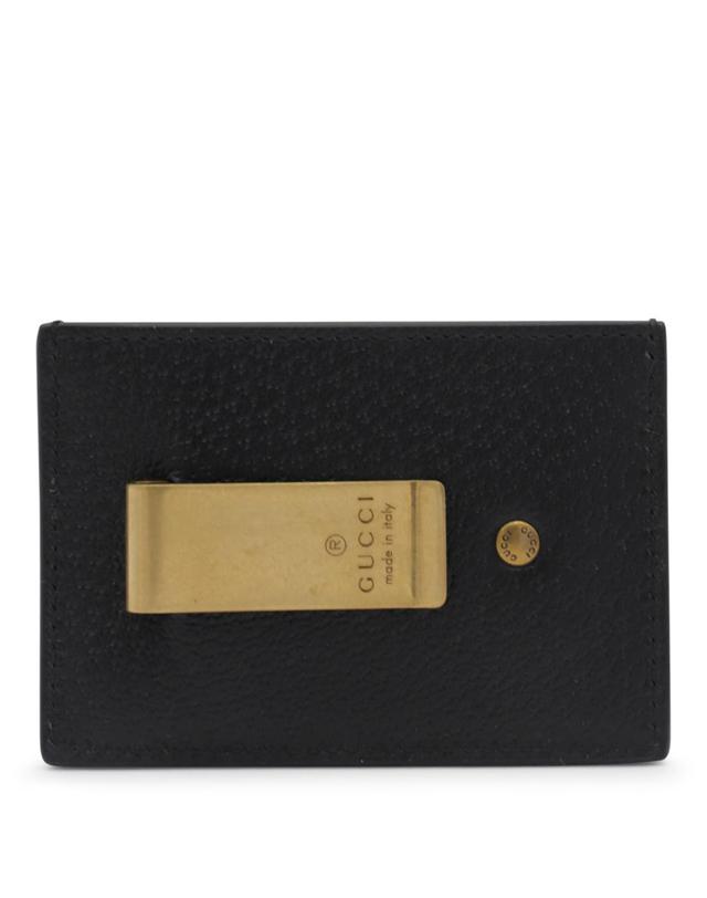 구찌 [해외직구][B47]구찌 436022DJ20T1000 남성 카드지갑 카드홀더 BLACK LEATHER CARD HOLDER 착용컷