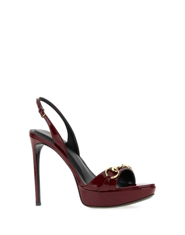 구찌 [해외직구][X45]구찌 A0065YAAF8M 6223 여성 샌들 슬리퍼 샌들힐 플립플랍 샌들힐 Burgundy leather Donna sandals 착용컷