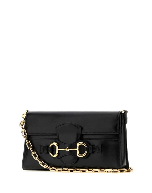 구찌 [해외직구][X45]구찌 A006KQAAG8B 1000 여성 크로스백 숄더백 미니백 탑핸들백 Black leather medium Horsebit Ristretto shoulder bag 착용컷
